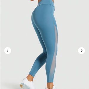 Gymshark Form Leggings Mesh Side Panel Teal Blue